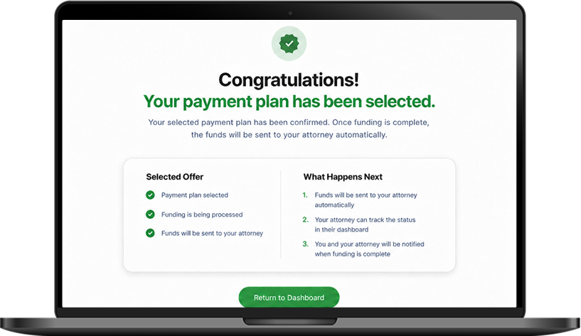 Client selects a plan